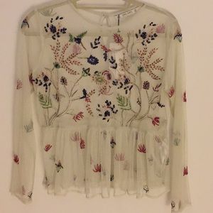 Zara beaded top NWT